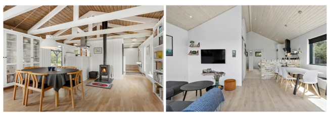 Stuerne i de to sommerhuse på tur B i Lønstrup og Nr. Lyngby